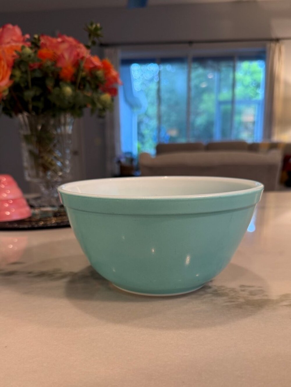 Vintage Pyrex 402 Turquoise Mixing Bowl 1.5 Qt Solid Color 1956-1958